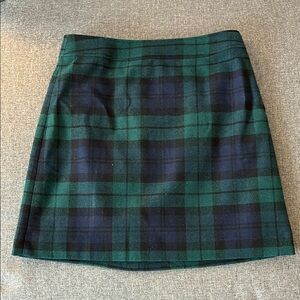 J. Crew Factory green tartan mini skirt, size 6